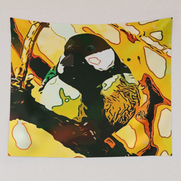 Artikelvorschau, Parus Vogel -Pop-Art-Comic-Stil VRS2 entworfen und verkauft von vivendulies.