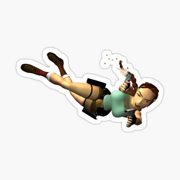 LARA CROFT - Double Pistols Action Sticker