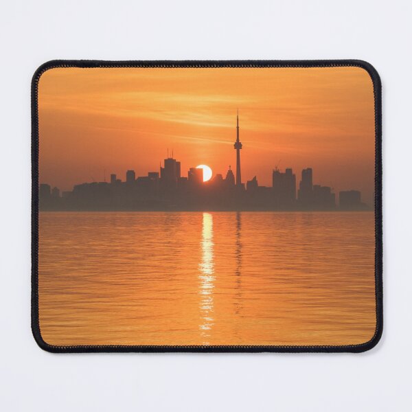 Item preview, Sliced Tangerine Sunrise - Toronto Skyline Carving the Sun Disk designed and sold by Georgia Mizuleva.