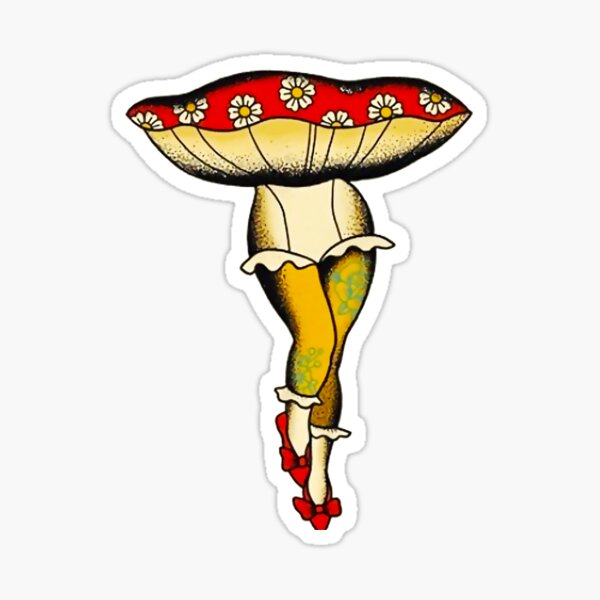 Cute Sexy Mushroom Art Sticker For Sale By Kristin398 Redbubble