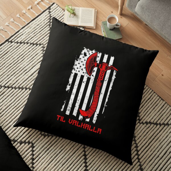 Til Valhalla Black2 Floor Pillow