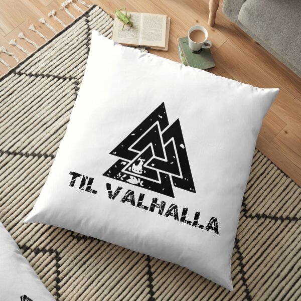 Til Valhalla White4 Floor Pillow