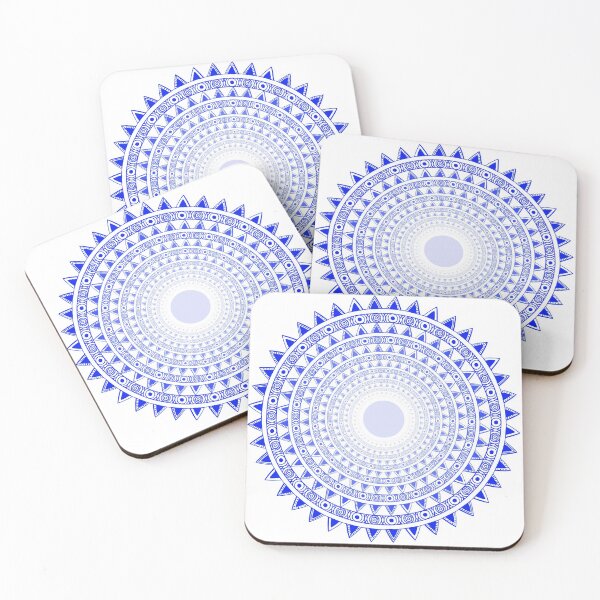 Item preview, Gradual Blue Colored Boho Circles Henna Design designed and sold by Fananaa.