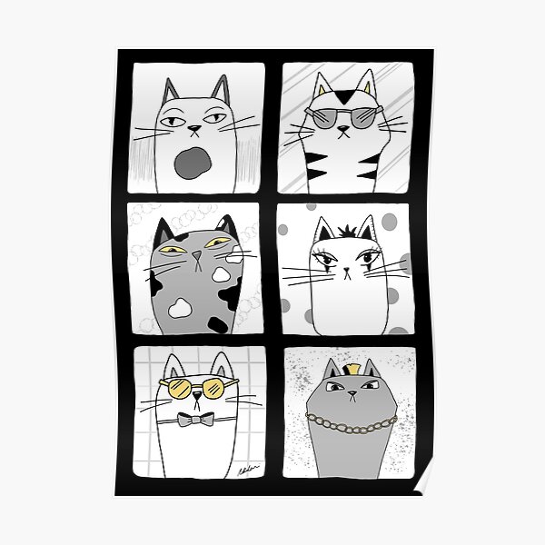 Kittens with Punk Hairdos Poster