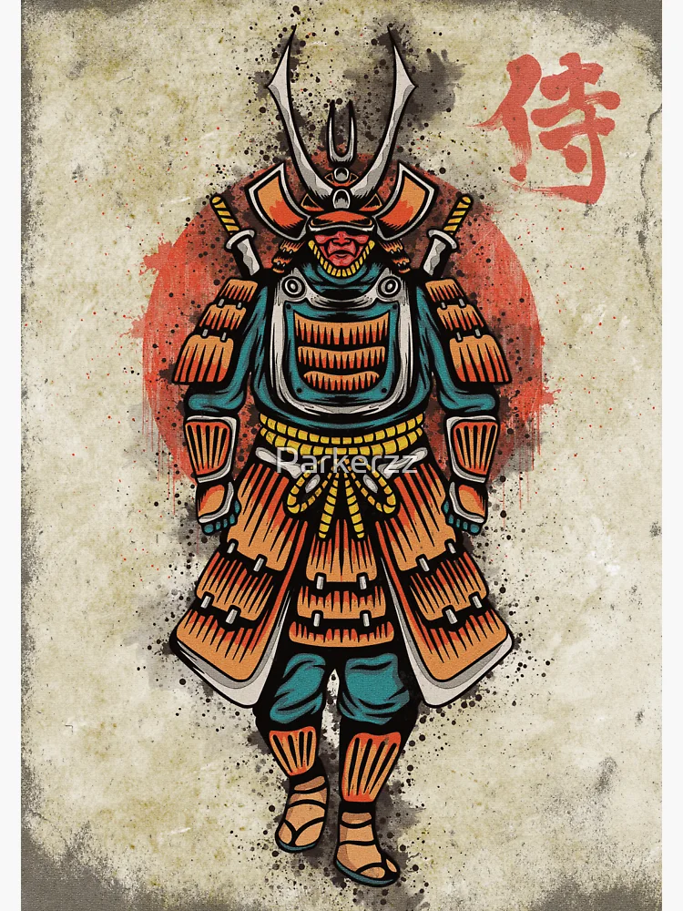 Japanese Samurai Warrior Anime bound to Bushido Code in Kanji Sticker for  Sale by Tatzki-Design