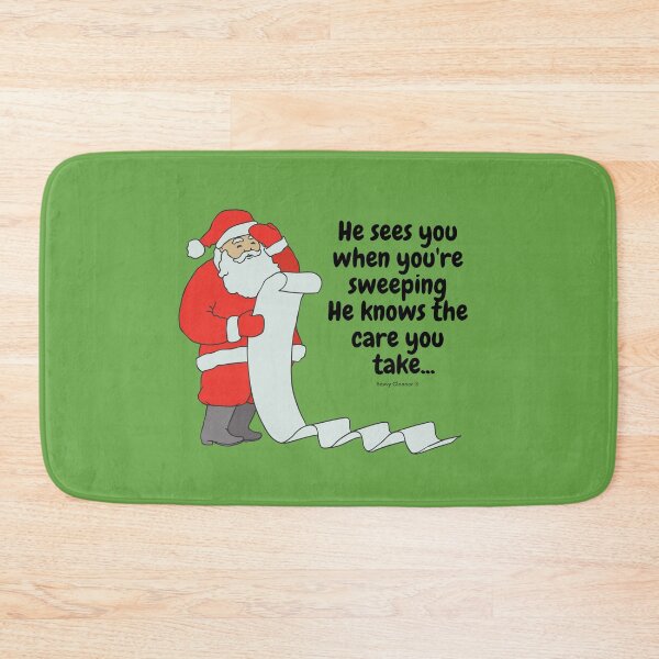 Item preview, He Sees You When You're Sweeping Funny Santa Cleaning designed and sold by SavvyCleaner.