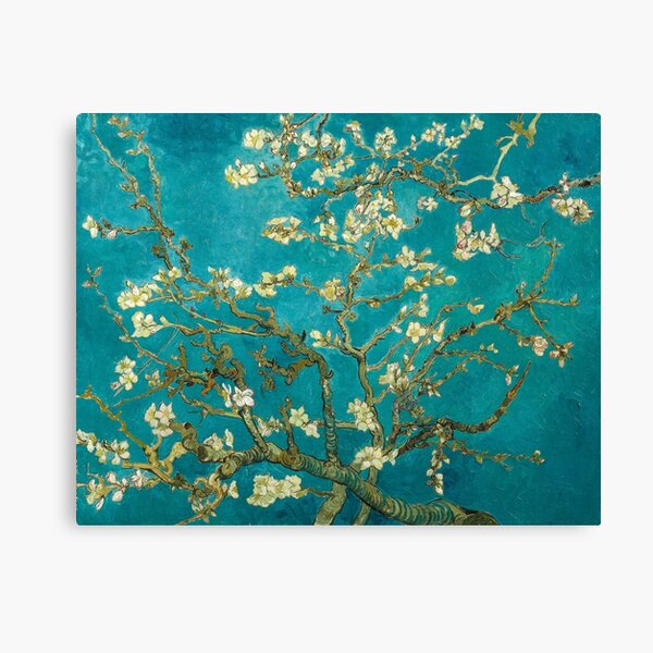 Vista previa del artículo con la obra «Almendro en flor, 1890 de Vincent Van Gogh (remasterizado) Primavera floral turquesa», diseñado y vendido por Paintism.