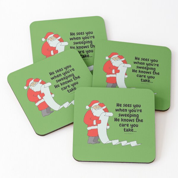 Item preview, He Sees You When You're Sweeping Funny Santa Cleaning designed and sold by SavvyCleaner.