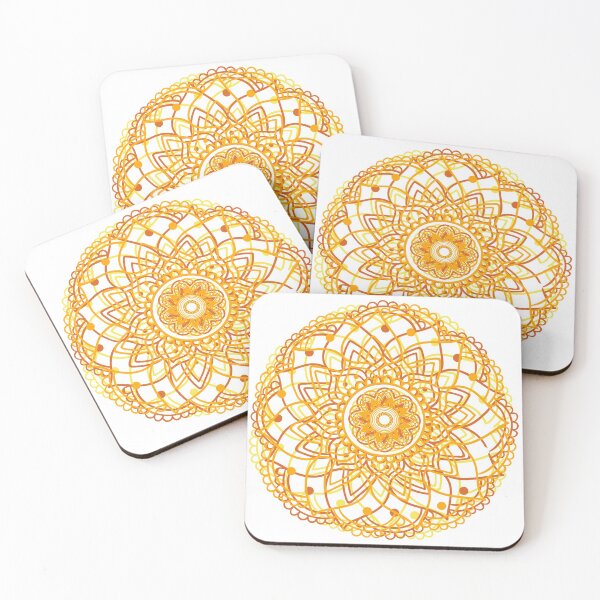 Item preview, Gradual Orange and Yellow Colored Mandala Floral Circular Henna Pattern Design designed and sold by Fananaa.