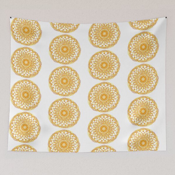 Item preview, Gradual Orange and Yellow Colored Mandala Floral Circular Henna Pattern Design designed and sold by Fananaa.