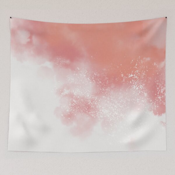 Item preview, Abstract Watercolour Clouds in Coral and Light Pink  designed and sold by kasamor.