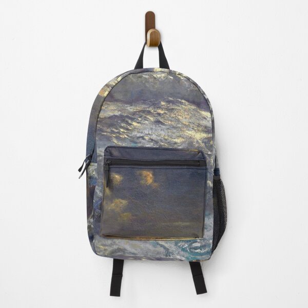 Item preview, Albert Julius Olsson Moonlit waves on the shore with The Longships Lighthouse Land's End Cornwall designed and sold by Vintage Designs +.