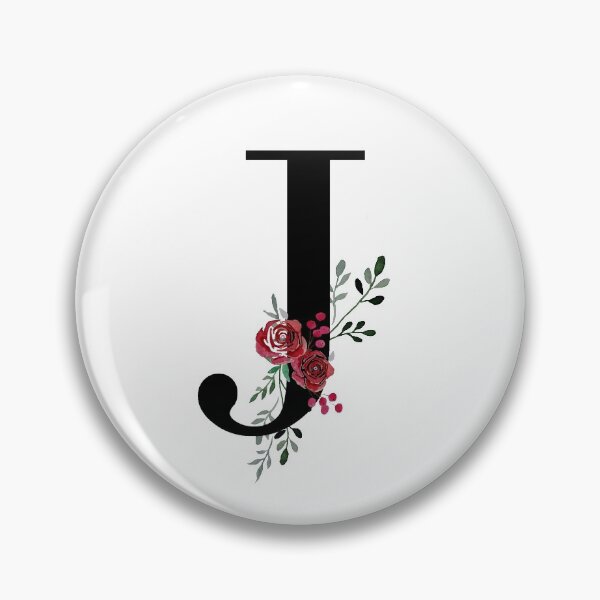 Item preview, Letter J Initials monogram floral designed and sold by Saba-Red-Ideas.