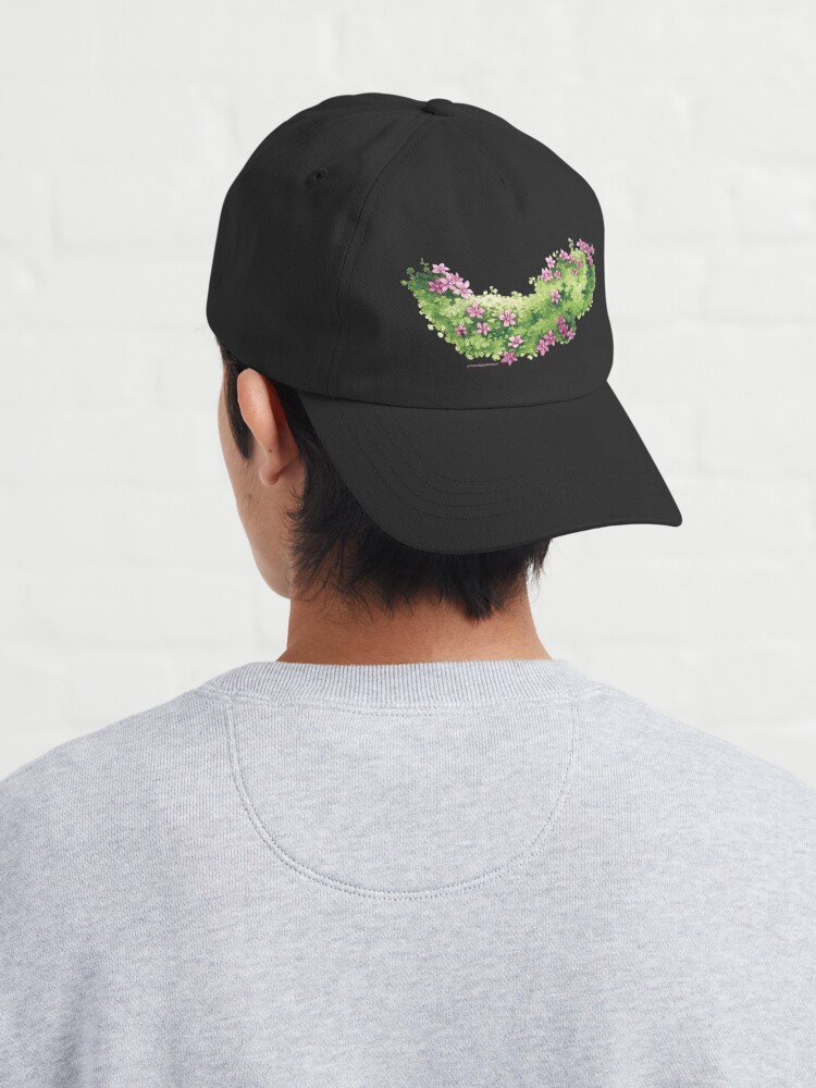 Aperçu 4 sur 7. Casquette avec l'œuvre Campanules des Murailles créée et vendue par ChemineHerisson.