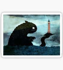 Sea monster & Lighthouse Sticker