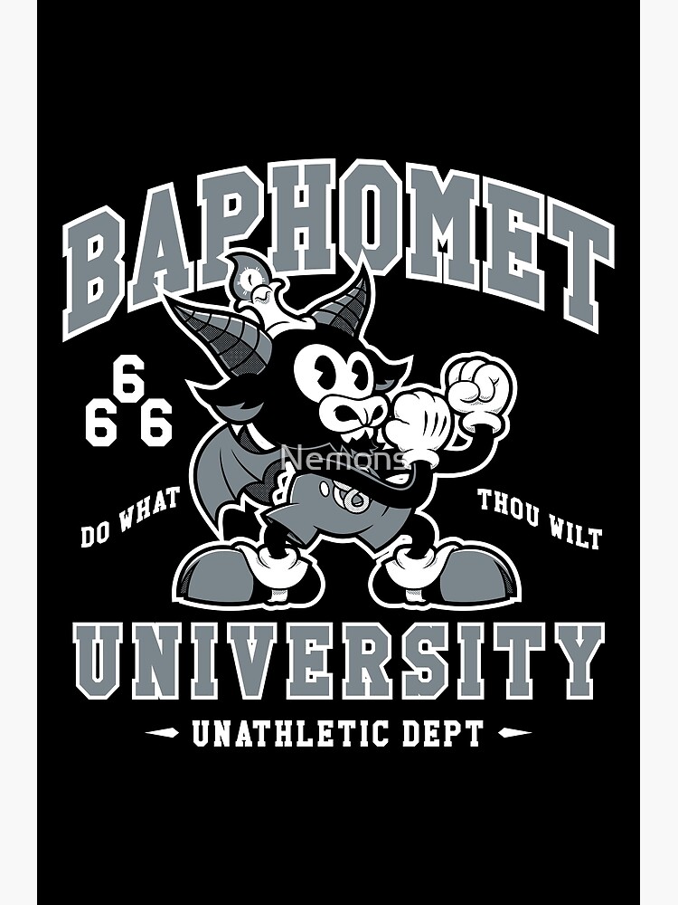 "Baphomet University - Vintage Cartoon Devil - Satanic School Mascot