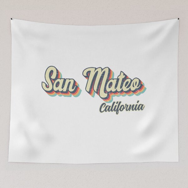 Item preview, San Mateo City California Retro Vintage 70s rainbow designed and sold by Teelogic.