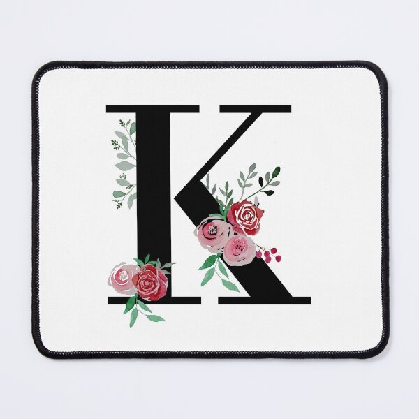 Item preview, Letter K Initials monogram floral designed and sold by Saba-Red-Ideas.