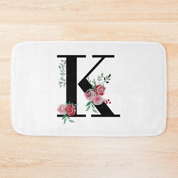 Item preview, Letter K Initials monogram floral designed and sold by Saba-Red-Ideas.