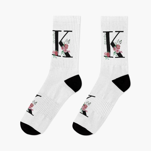 Item preview, Letter K Initials monogram floral designed and sold by Saba-Red-Ideas.