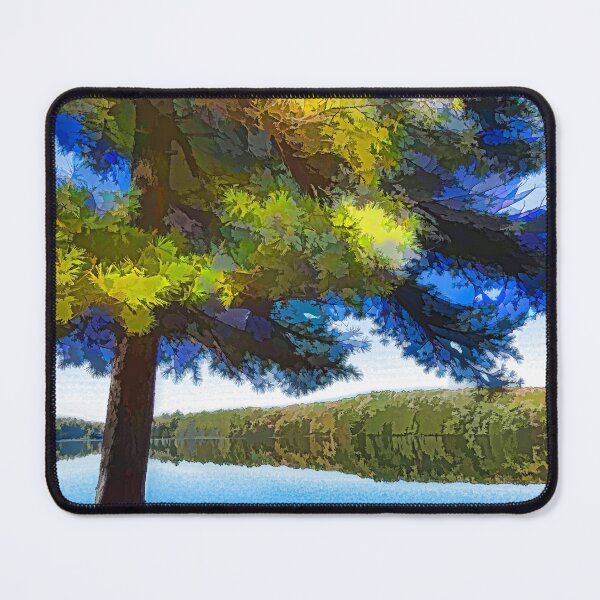 Item preview, Sun and Shade Pine Tree On the Lake - Colorful Autumn Impressions designed and sold by Georgia Mizuleva.
