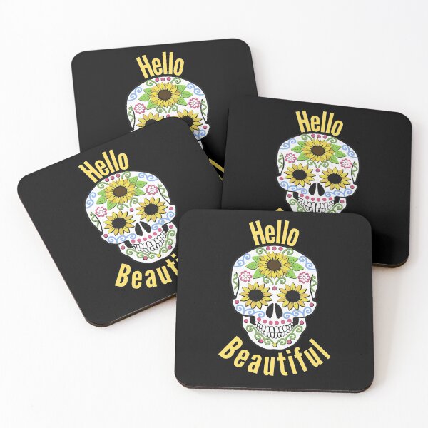 Item preview, Hello Beautiful - Sugar Candy Skull Design designed and sold by RudeBeeDesigns.