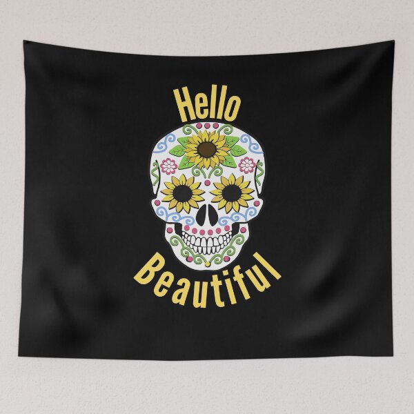 Item preview, Hello Beautiful - Sugar Candy Skull Design designed and sold by RudeBeeDesigns.
