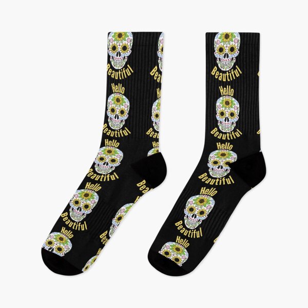 Item preview, Hello Beautiful - Sugar Candy Skull Design designed and sold by RudeBeeDesigns.
