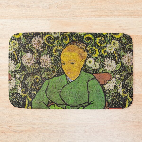 Item preview, Vintage Portrait of La Berceuse Augustine Roulin , 1889 by Vincent Van Gogh (Remastered) Women sitting still on chair in front florals designed and sold by Paintism.