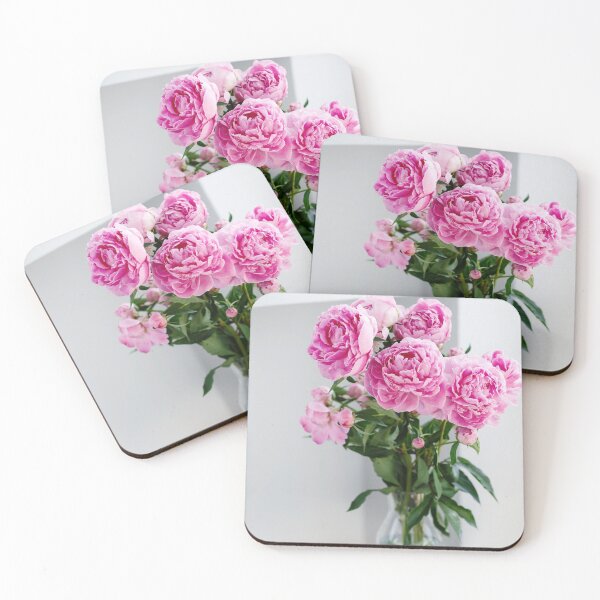 Item preview, Flower bouquet of pink natural peonies flowers in a vase, spring and summer season flowers designed and sold by dariazu.
