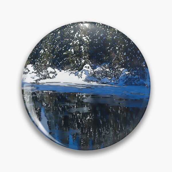 Item preview, Cool Blue Shadows - Riverbank Winter Forest designed and sold by Georgia Mizuleva.