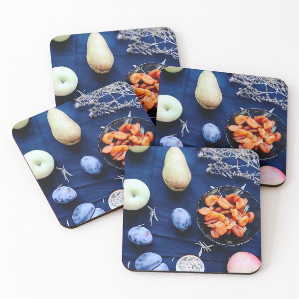 Item preview, Photo artwork: Autumn fruits, Aster flowers, Dried apricots designed and sold by GrayCatGraphics.