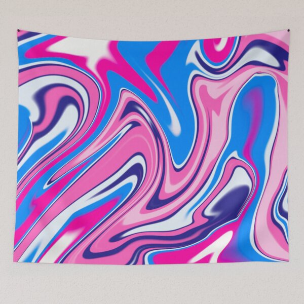 Item preview, pink blue psychedelic swirl trippy artwork abstract acrylic designed and sold by Golden-place.