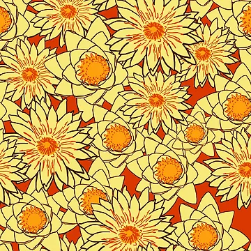 Artwork thumbnail, Flowers Fall Pattern by Funkey