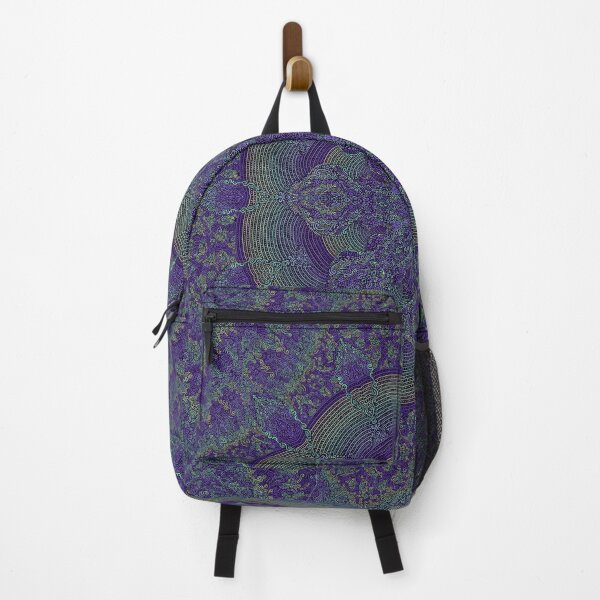 Item preview, Fractal Kaleidoscope Symmetrical Zendoodle; Greens on Purple designed and sold by ThatsJustJilly.