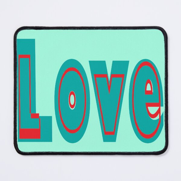 Aperçu de l'œuvre Le mot "Love" est turquoise avec du rouge créée et vendue par Murza.