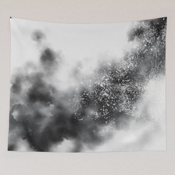 Item preview, Black and White Soft Abstract Watercolour Clouds 03 designed and sold by kasamor.