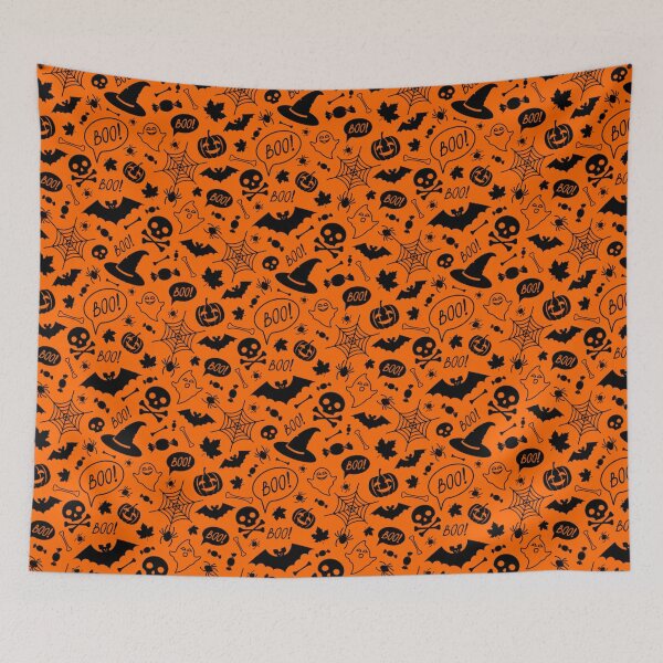 Item preview, Halloween orange festive seamless pattern designed and sold by Golden-place.