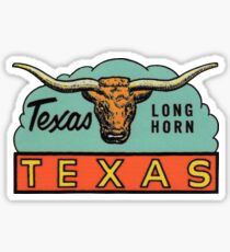 Texas TX State Long Horn Vintage Travel Decal Sticker
