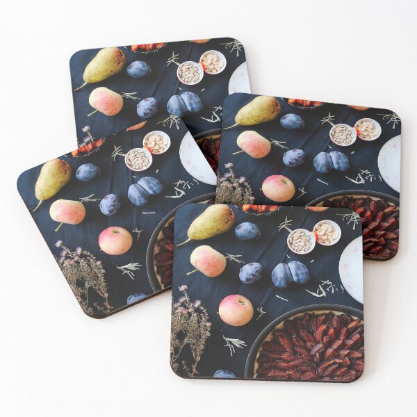 Item preview, Photo artwork: Autumn fruits, Plum pie, Cup of tea designed and sold by GrayCatGraphics.