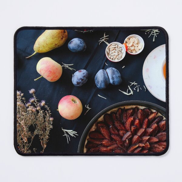 Item preview, Photo artwork: Autumn fruits, Plum pie, Cup of tea designed and sold by GrayCatGraphics.