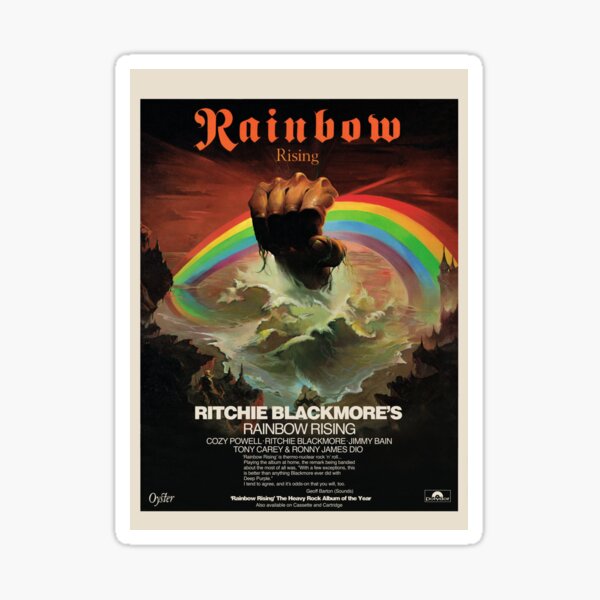 Rainbow Rising Album Launch 1976 Advert Poster Sticker