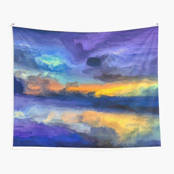 Bali Beach - Coastal Ocean Sunset Painting Tapestry