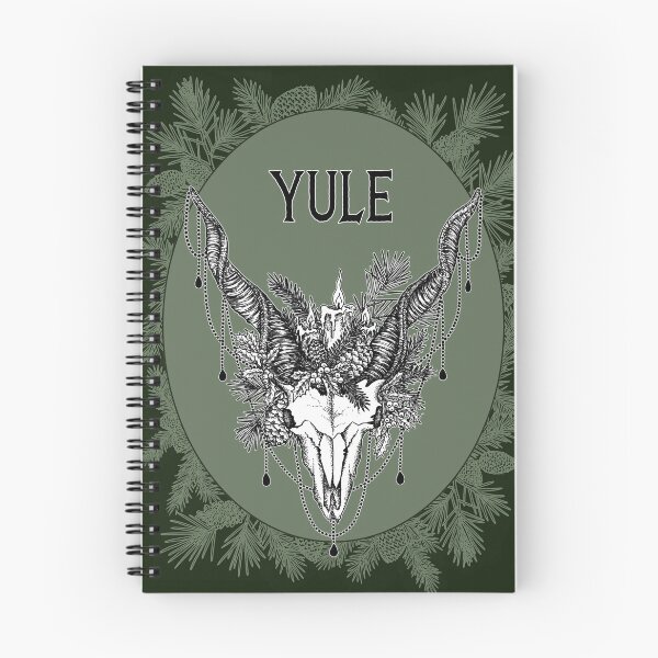 Item preview, Ilustración de fiesta pagana de calavera de cabra de Yule designed and sold by RedFinchDesigns.