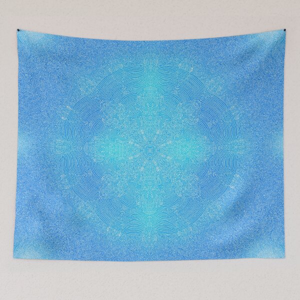 Item preview, Fractal Kaleidoscope Symmetrical Zendoodle, Frosted Blue Snowflake designed and sold by ThatsJustJilly.