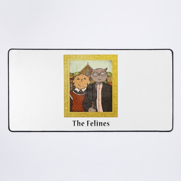 Item preview, The Felines - American Gothic House Eldon Iowa Chicago Pitchfork Cats Father Daughter 1930's Farmer Presents Present Easter designed and sold by guitarkel.