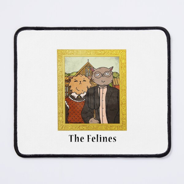 Item preview, The Felines - American Gothic House Eldon Iowa Chicago Pitchfork Cats Father Daughter 1930's Farmer Presents Present Easter designed and sold by guitarkel.