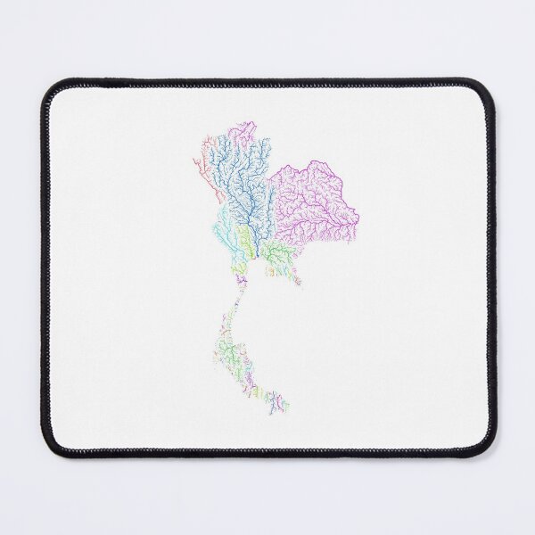 Item preview, Thailand River Basin Map in Rainbow Colours with White Background designed and sold by GrasshopperGeo.