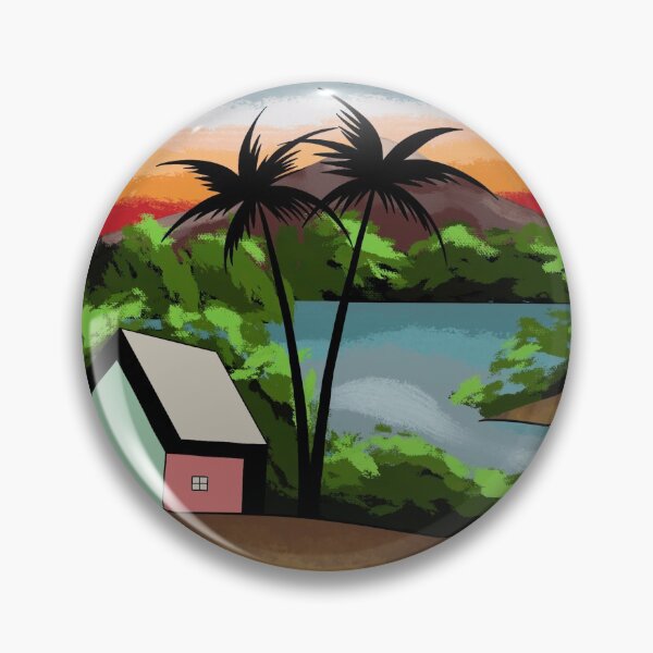 Item preview, Beautiful Digitally Drawn Landscape of Cute Houses and River  designed and sold by SemDesigns1.