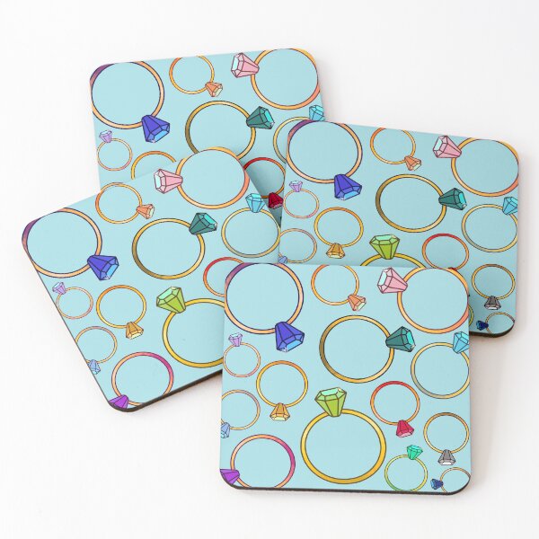 Item preview, Rainbow Rings on Aqua designed and sold by QuirkyCraftz.